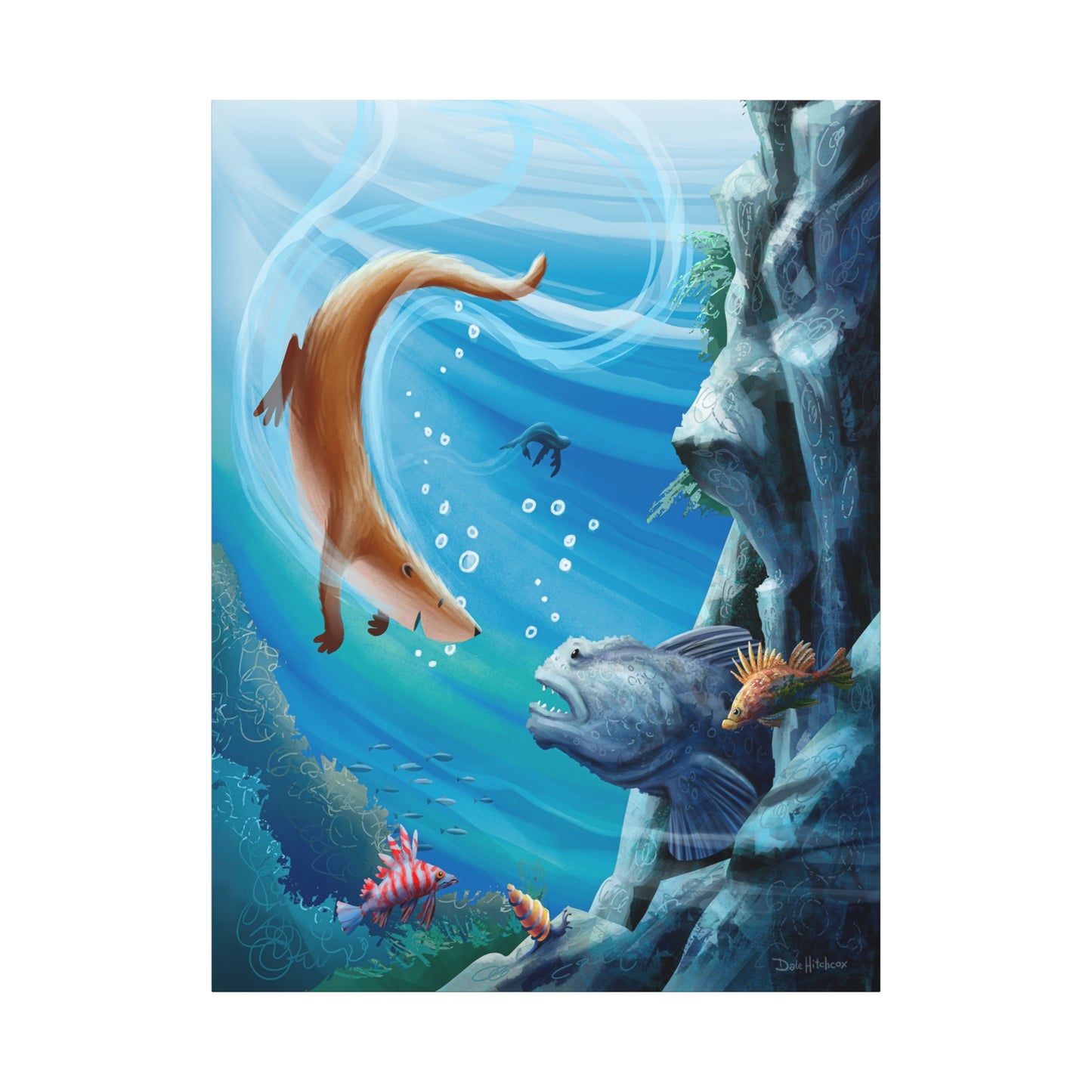 Underwater Adventure Canvas Art Print - Vibrant Sea Life Decor for Ocean Lovers and Children