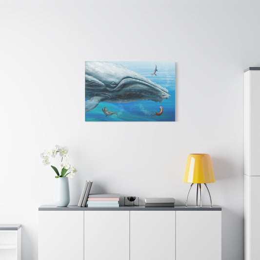 Ocean Serenity Whale Canvas Art - Beautiful Stretched Wall Decor